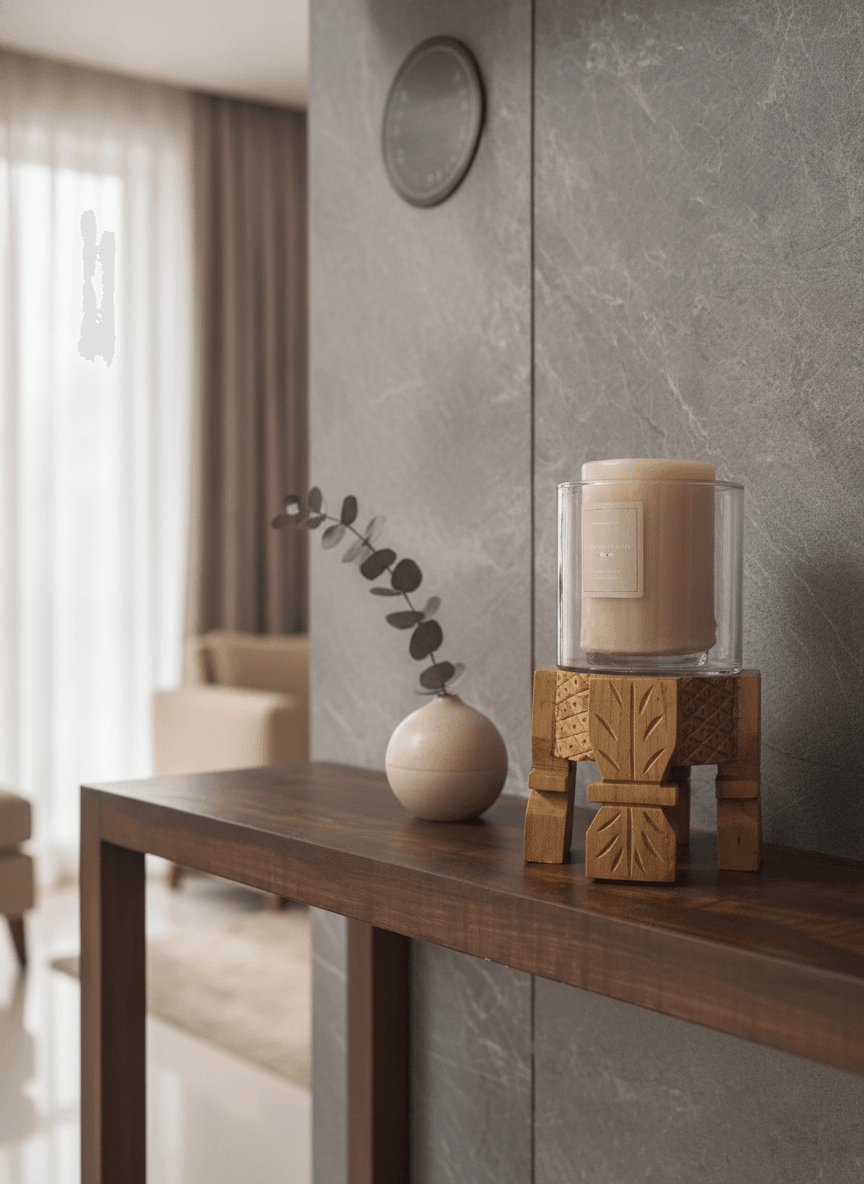 Carved Solid Wood Pedestal Stand